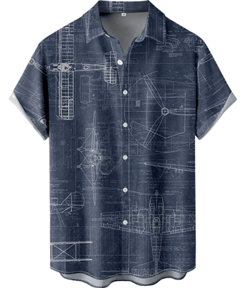 BEAUE Poly Cotton Regular Fit Printed Half Sleeves Men's Casual Shirt - Blue ( Pack of 1 )