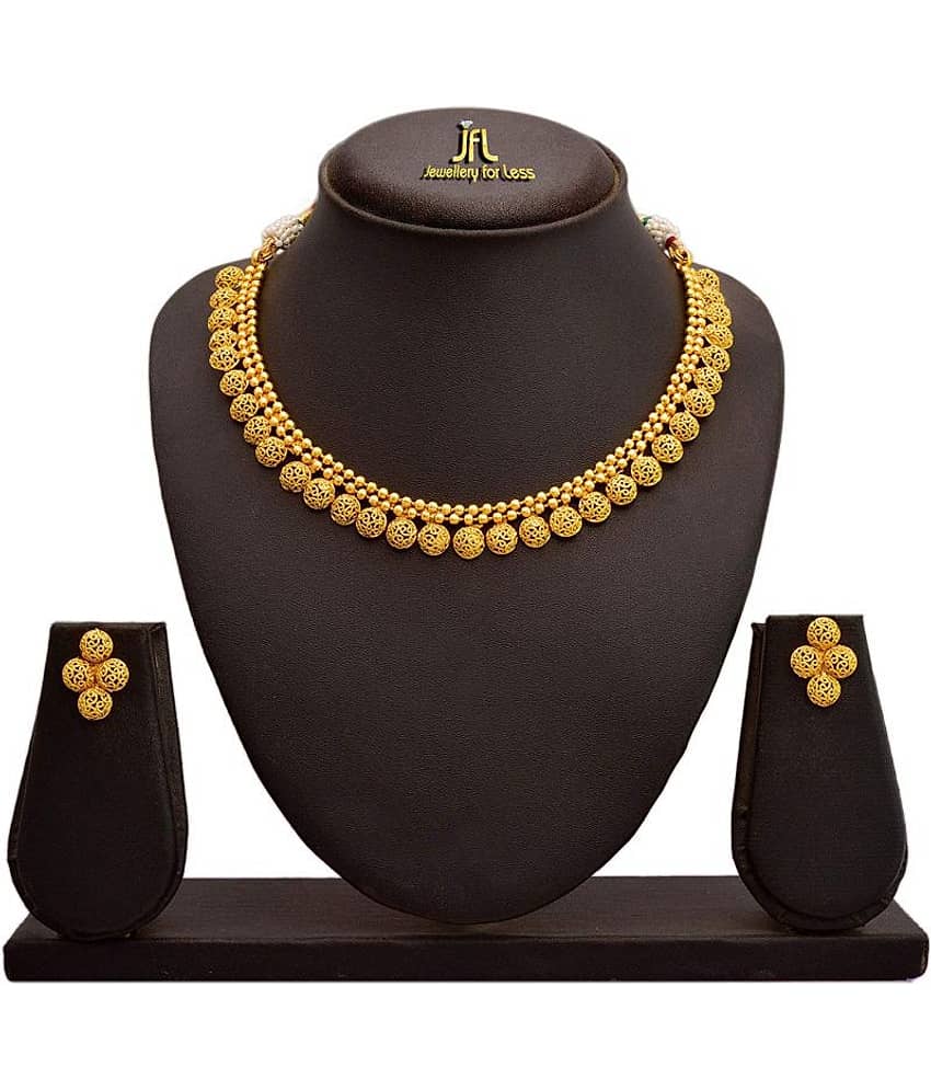 JFL - Jewellery For Less Golden Copper Necklace Set ( Pack of 1 )