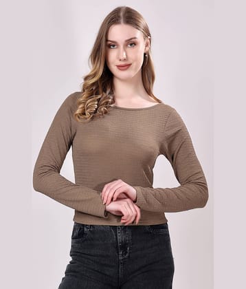 LONDON HILLS Women's Polyester Regular Top ( Brown )