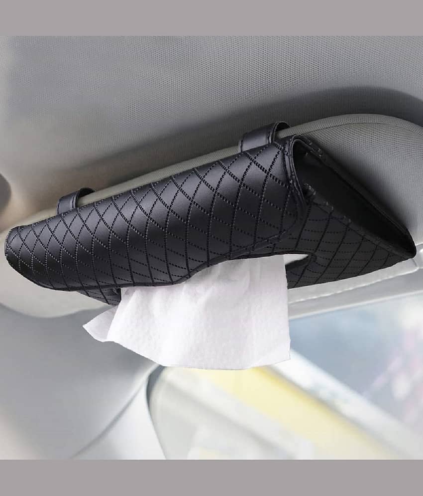 RAMDEV ENTERPRISE Car Tissue Dispenser Leather Multi Color