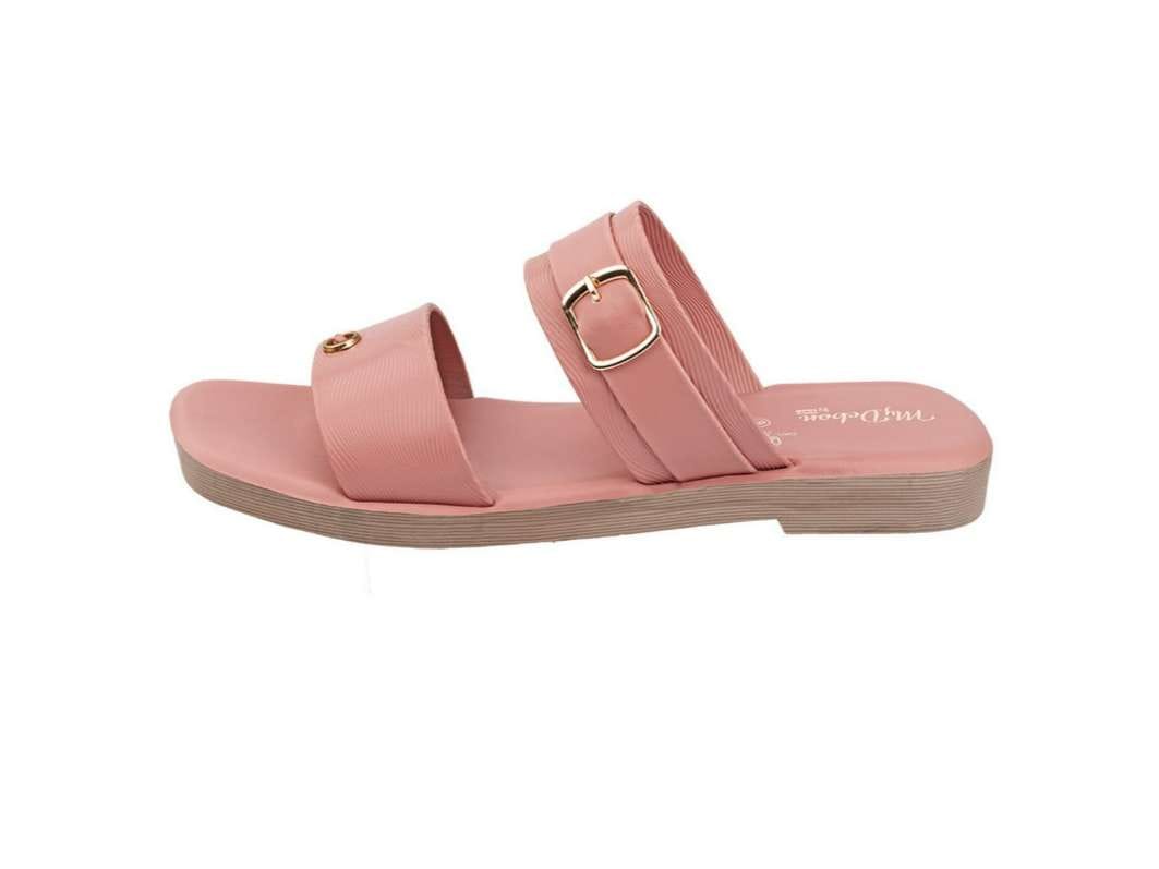 VKC Debon DX35104 Peach Ladies Semi Covering  Synthetic Leather Sandal  - UK 5