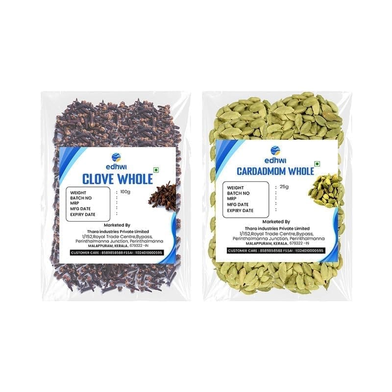 EDHWI Clove 100g & Cardamom 25g Combo | Premium Spices for Cooking, Baking & Flavoring