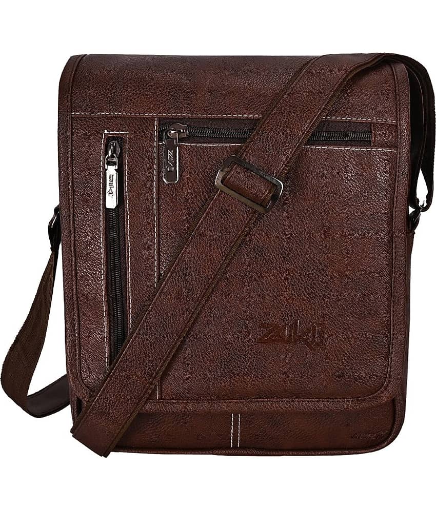 ZAIKO BAGS Brown Solid Messenger Bag