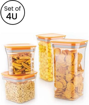 iview kitchenware Multipurpose PET Container 1100mlx2, 550mlx2, Orange (4U)
