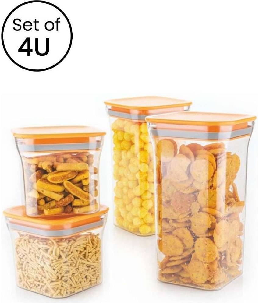 iview kitchenware Multipurpose PET Container 1100mlx2, 550mlx2, Orange (4U)