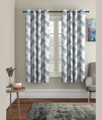 Cortina - Nature Printed Room Darkening Eyelet Curtain-5 Ft-pack of 2