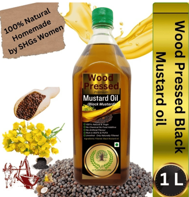Wood-Cold Pressed Black Mustard Oil, 100% Natural