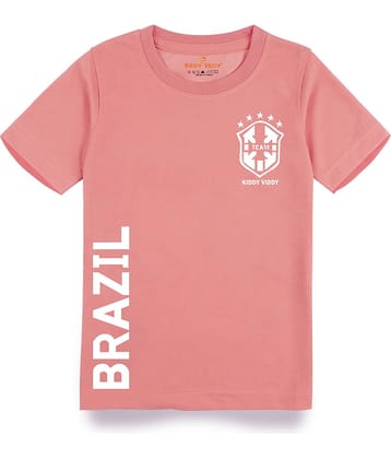 KIDDY VIDDY Pack of 1 Boys Cotton T-Shirt ( Peach )
