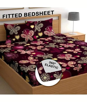 Decent Home Black Cotton 1 Double Bedsheet with 2 Pillow Covers ( 225 cm x 225 cm )