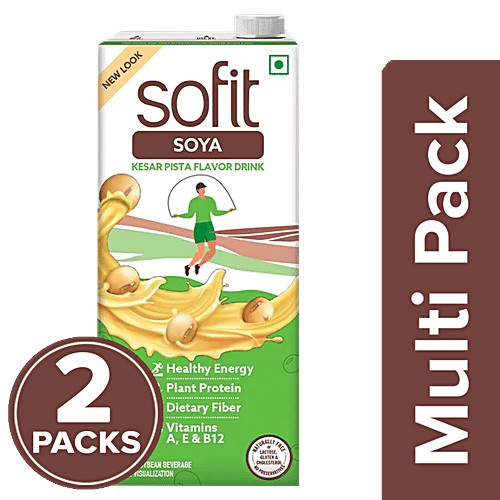 Sofit Soya Drink Kesar Pista, 2x1 L Multipack