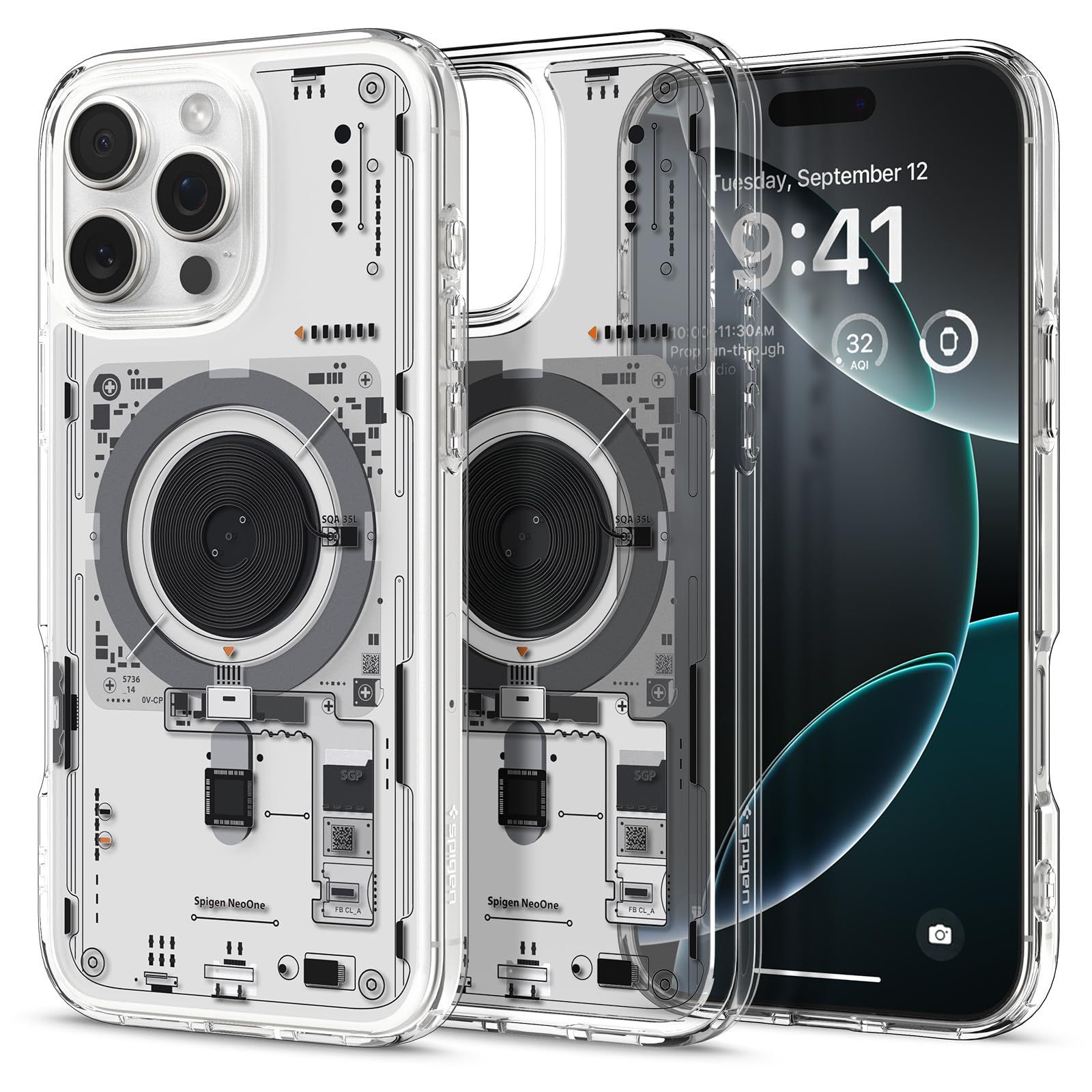 Spigen Ultra Hybrid MagFit Back Cover Case for iPhone 16 Pro Max, MagSafe Compatible, Air Cushion Technology - Polycarbonate + TPU | Neo One Spigen Ultra Hybrid MagFit Back Cover Case for iPhone 16 Pro Max, MagSafe Compatible, Air Cushion Technology - Po