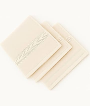 Dollar Cotton Solid Face Towel Below 300 GSM ( Pack of 3 ) - Beige