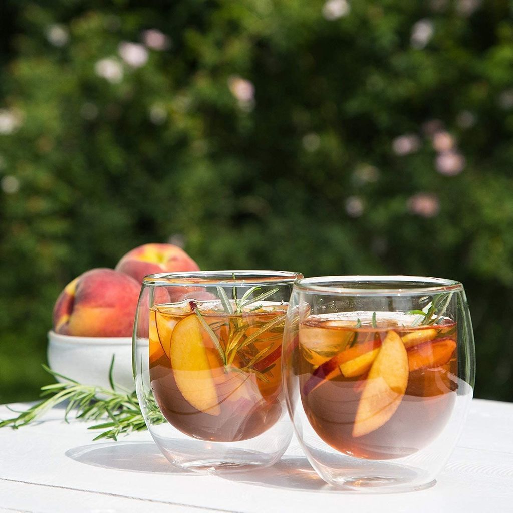 Double Wall Glass 250Ml Set of 2 Double Layer Tea & Coffee Cup Double Walled Glass Mugs for hot & Cold Drinks Coffee Tea Milk cappuchino Juice (240 Ml Tumbler)