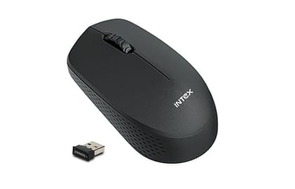 Intex Power+ 2.4GHz Wireless Mouse for PC, Laptop, Mac - Long Battery Life Optical Mouse with Nano USB Receiver, 1000 DPI Precision Tracking, Portable & Ergonomic Design (Black)