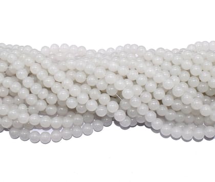 Off White Round Painted Glass Beads For Jewelry Making , 10 MM , (BWGB-290) Sold By Per String of Approx 80 Pcs-Per String of Approx 80 PCS (120 Gram) / Off White / 10 MM