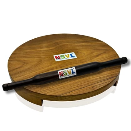 NSVL Sagwan Polpat Chakla Roti Chapati Maker 25 cm with Sheesham Roti Belan Rolling Pin 36 cm (Sagwan Polpat with Sheesham Belan)