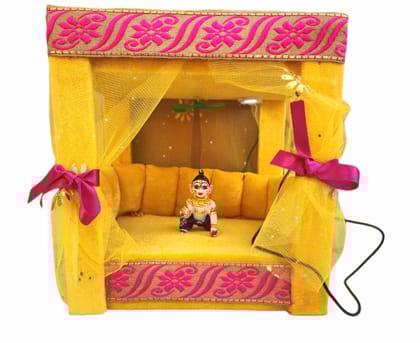 laddu gopal unique house with fan and light for 0-6no. laddu gopal ji  [Box Packing]