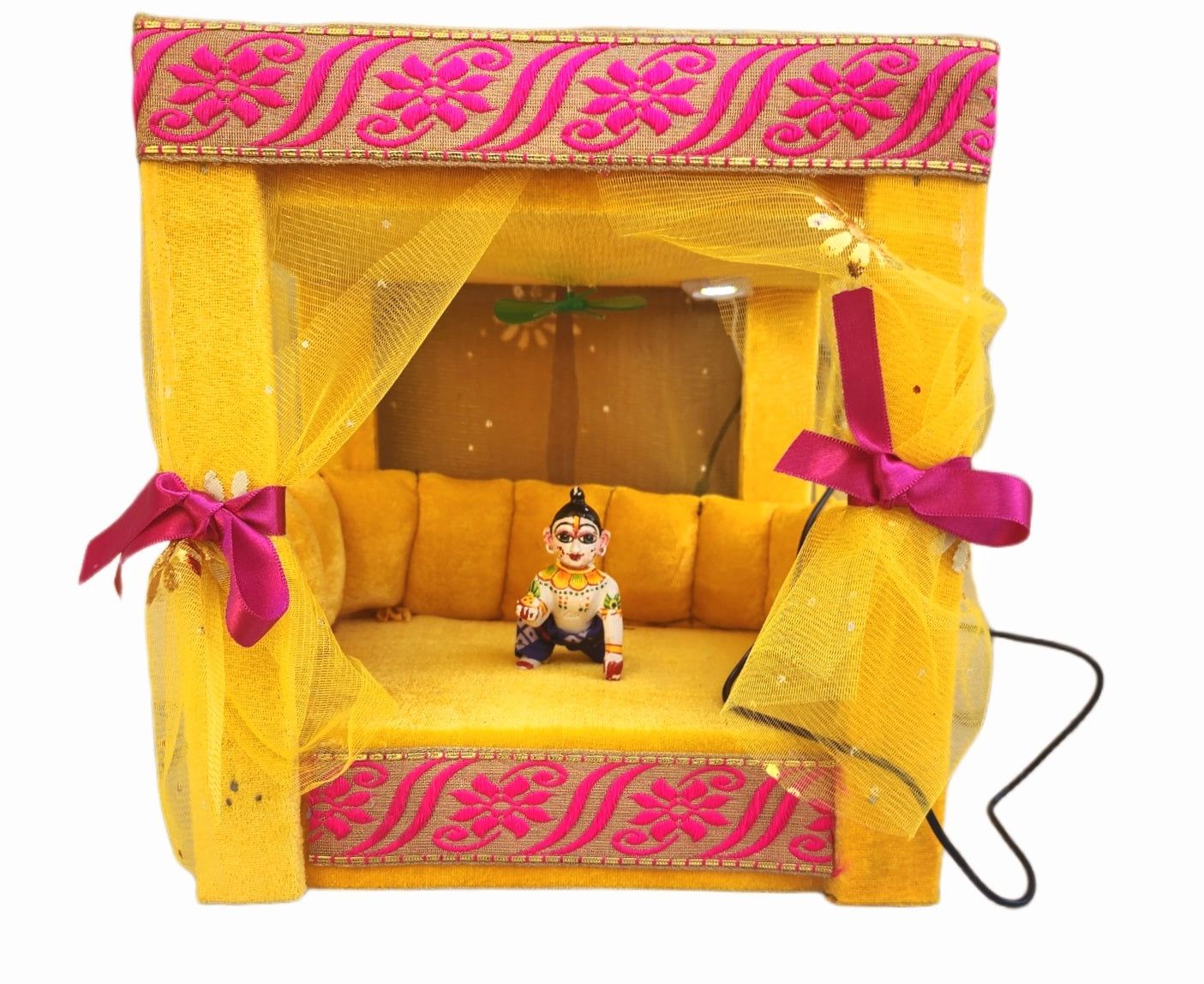 laddu gopal unique house with fan and light for 0-6no. laddu gopal ji  [Box Packing]