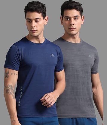 JILZ Pack of 2 Polyester Regular Fit Men's T-Shirt ( Multicolor )