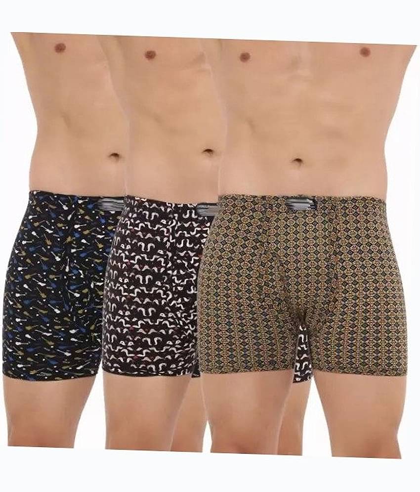 Cavenders Pack of 3 Nylon Trunks For Men's ( Multicolor )