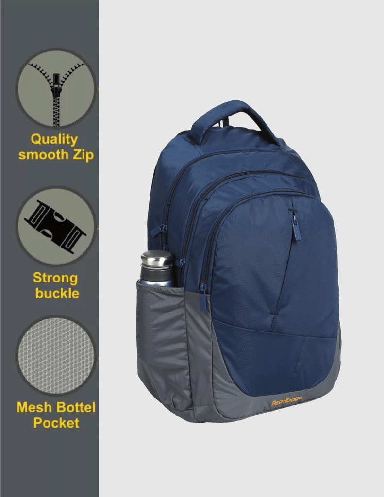 PB Pearl Bags Medium 25L 3 Zipper Compartment Waterproof Backpack School/College & Office Use 25 L Backpack