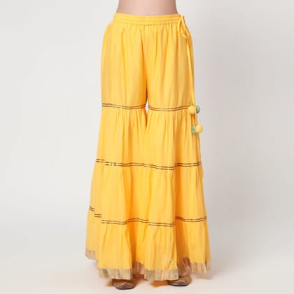 Yellow Cotton Sharara-XS