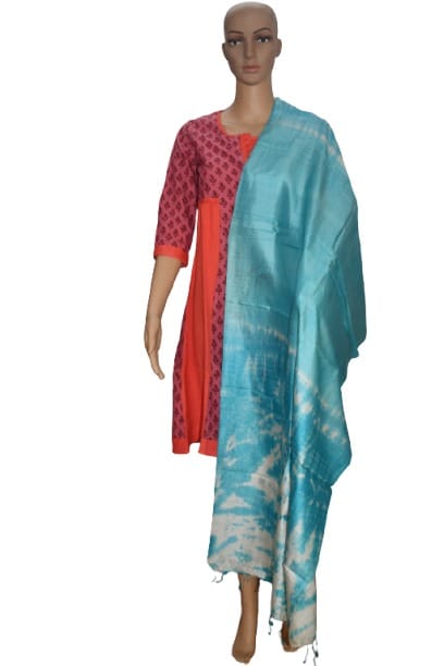 Pure organic Tussar Eri Printed Stole