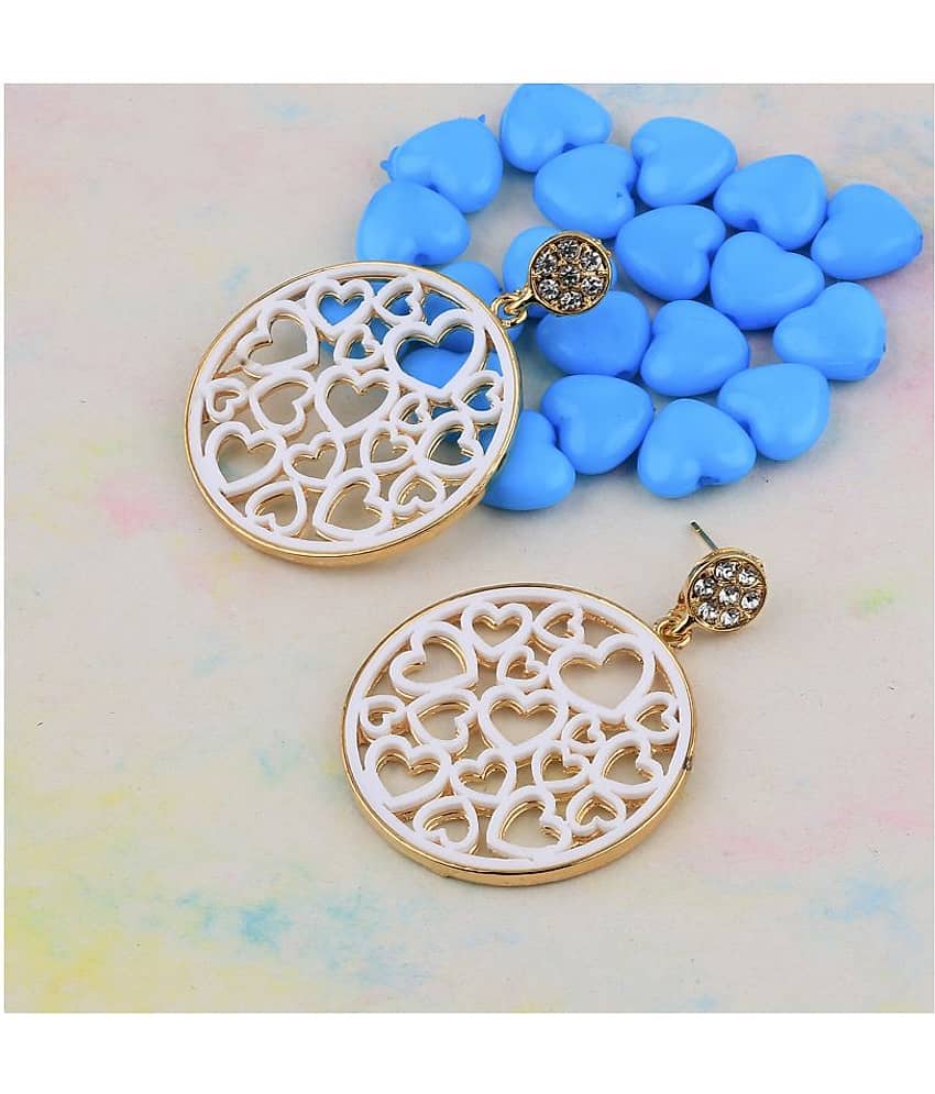 SILVER SHINE  Gold White Plated Stylish Fancy Look Earring For Women Girl