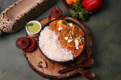 Paneer Butter Masala With Plain Rice
