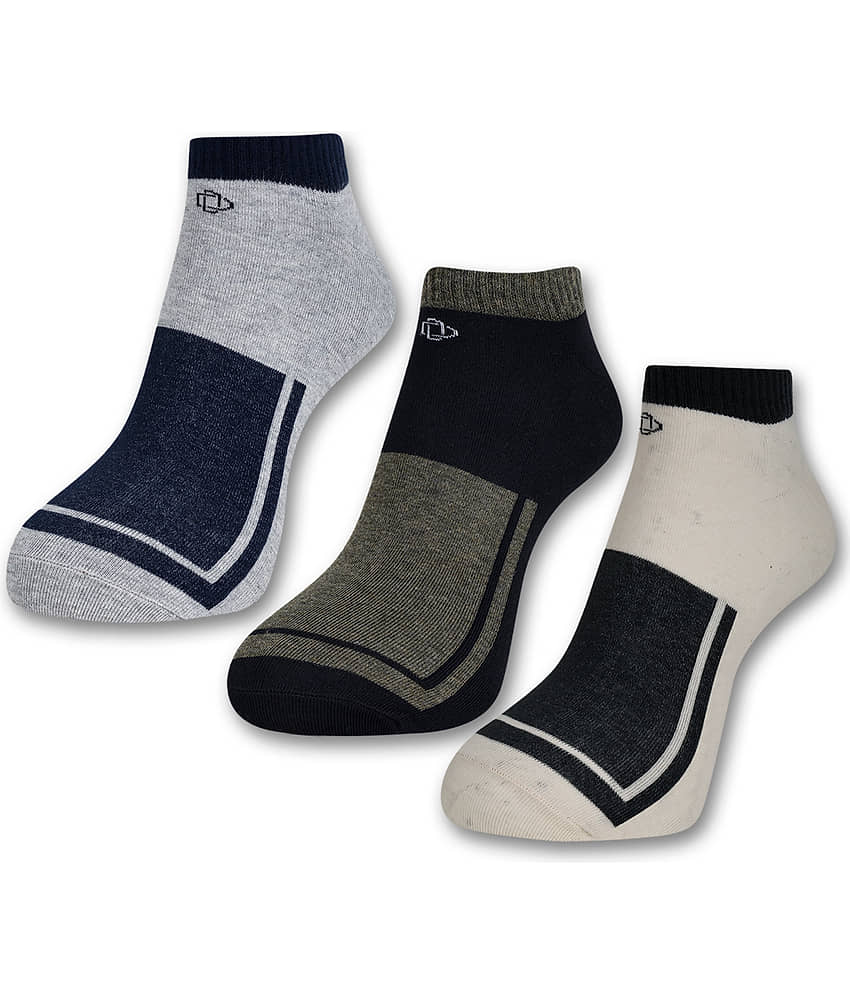 Dollar Cotton Blend Men's Self Design Black Ankle Length Socks ( Pack of 3 )