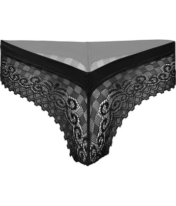 FIHA Pack of 1 Lace Thongs For Women ( Red )