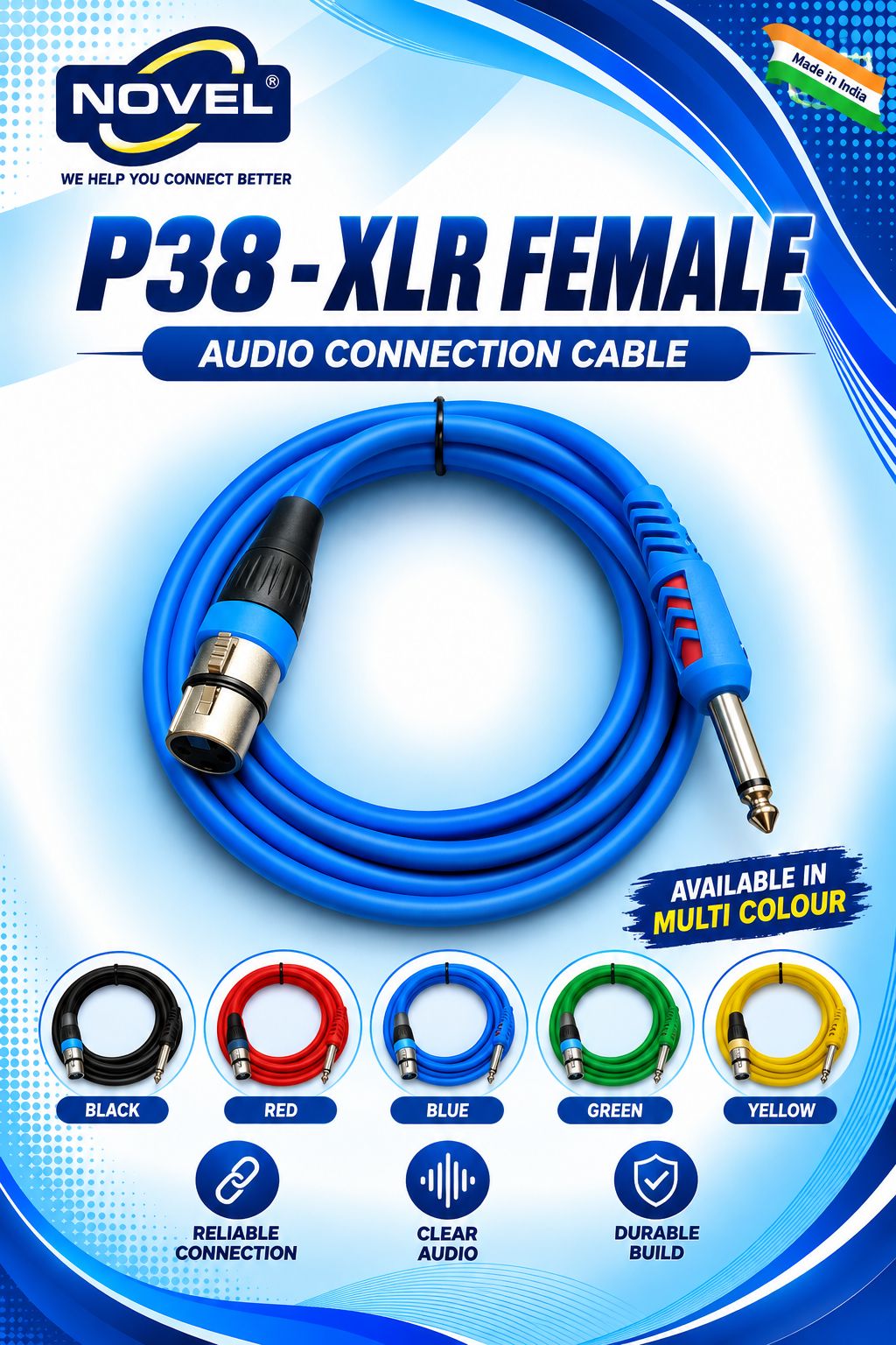 NOVEL P38 - XLR FEMALE CABLE 10 YARD