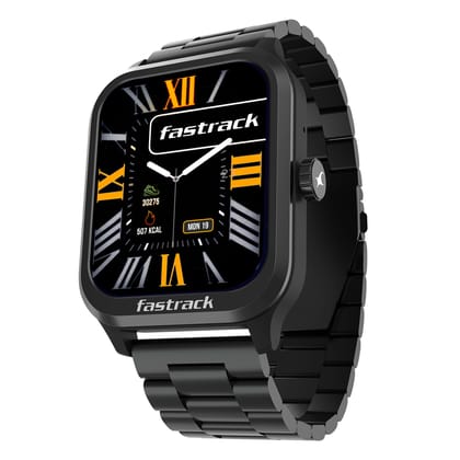 Fastrack Jupiter Retro 1.83" Display Smart Watch with Bluetooth Calling, Functional Crown, Metal Strap, 100+ Sports Modes, Health Suite, IP68, 5-Day Battery – Smartwatch for Man & Women Latest (Black) Fastrack Jupiter Retro 1.83" Display Smart Watch with