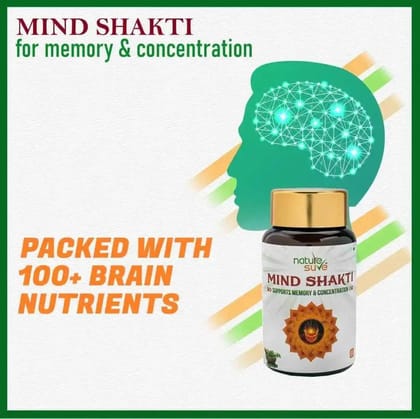 Nature Sure Mind Shakti Tablets For Memory And Concentration In Men And Women - 60 Tablets-1 Pack