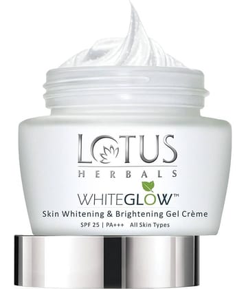 Lotus Herbals Whiteglow Skin Whitening & Brightening gel Cream Spf 25 Pa +++, 60G (Pack of 1)