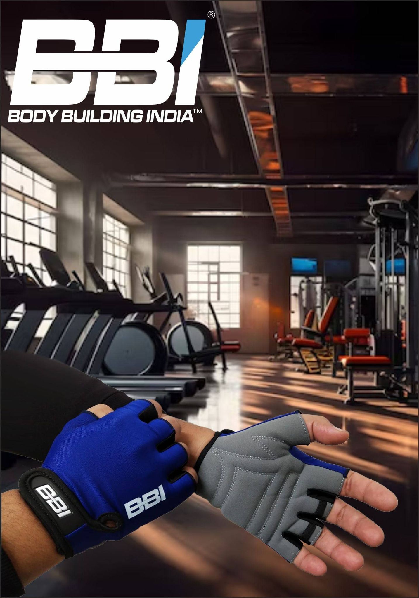 Body Building India BBI Fitness Gloves-Black