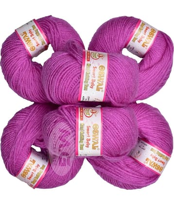 100% Acrylic Wool Purple (6 pc) Smart Baby 4 ply Wool Ball Hand Knitting Wool/Art Craft Soft Fingering Crochet Hook Yarn, Needle Knitting Yarn Thread Dyed