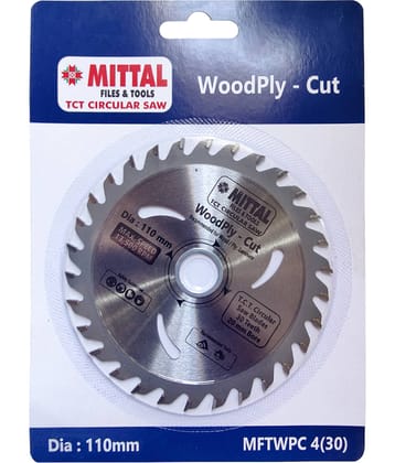 MITTAL 4"/110MM 30 Teeth TCT CIRCULAR SAW BLADE FOR WOOD CUTTING PREMIUM QUALITY Best For Wood, PLY Wood,MDF & Solid Wood. Wood Cutter