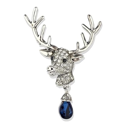 Voici France Deer Head Brooch Mens Brooches for Suits Brooch for Men Mens Lapel Pin Sweater Brooch Pin Retro Brooch Clothing Brooch Pin silver Clothing Accessories Man Suit Alloy