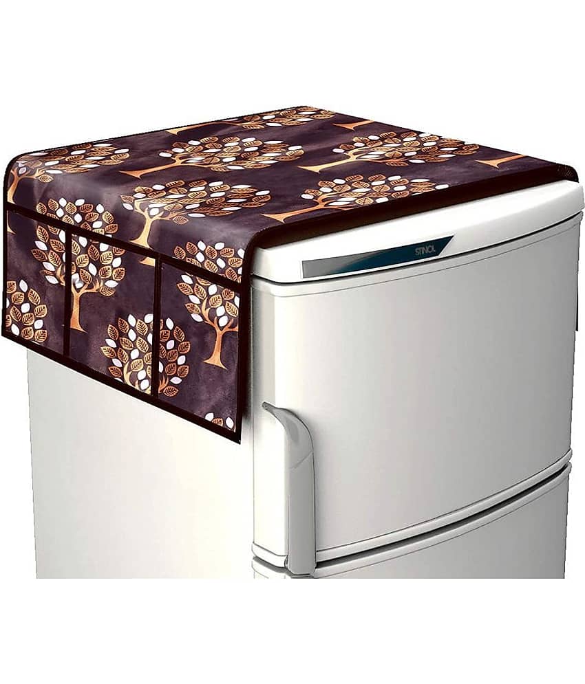 Polyester Fridge Top Cover 55x97 Cm (Pack of 1) - Brown