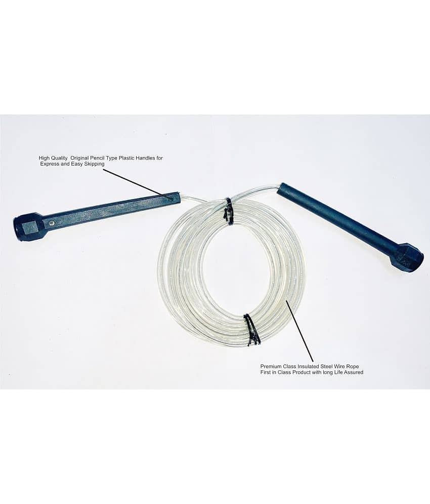 EmmEmm Finest Insulated Steel Wire Pencil Handle Speed Skipping Rope for Gym/Fitness/Exercise