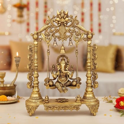 Brass Showpiece Ganesh Ji God Idol Statue (BSMAS1373 E)
