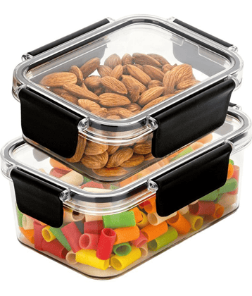 HomePro Transparent Container Capacity 300 ML & 800ML, Locking Lids, Leak Proof - Set of 2