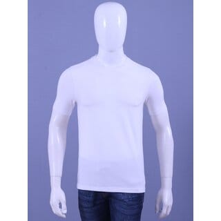 MEN'S WHITE LYCRA CREW NECK T-SHIRTS