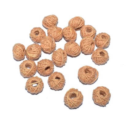 SandyBrown Cotton Thread Round Beads 12x8 mm for Jewellery Making, Beading, Arts and Crafts and Embroidery Work , TCB-001-Per Packet of 100 Pcs / 12X8 MM