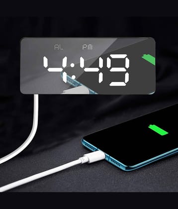 FIVANIO Digital Plastic Rectangular Table Clock - Pack of 1