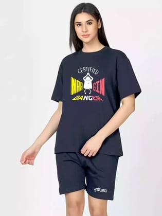 Nagin Dancer - Navy Blue Sukhiaatma Unisex Oversized Co-ord-S-42