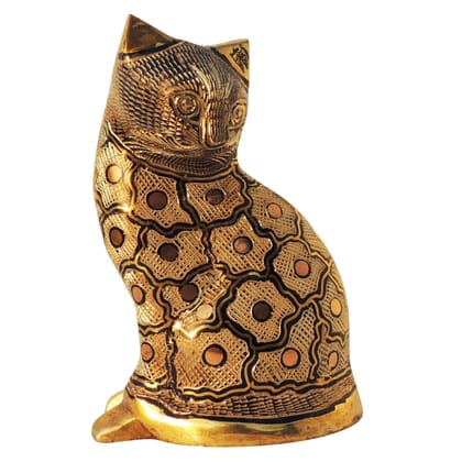 Brass Table Decor Showpiece Cat Statue (ANMAS046 B) Brass Table Decor Showpiece Cat Statue (ANMAS046 B)