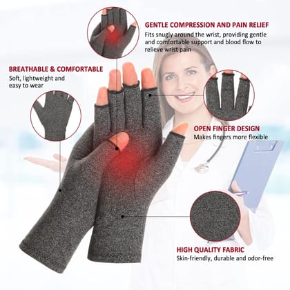 EZYFIT Compression Gloves for Arthritis for Women and Men, Arthritis Compression Gloves for Pain Relief Rheumatoid and Osteoarthritis Gloves
