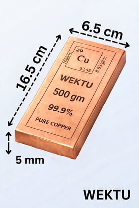 500gm Pure Copper Ingot - 99.9% Cu Element Bar